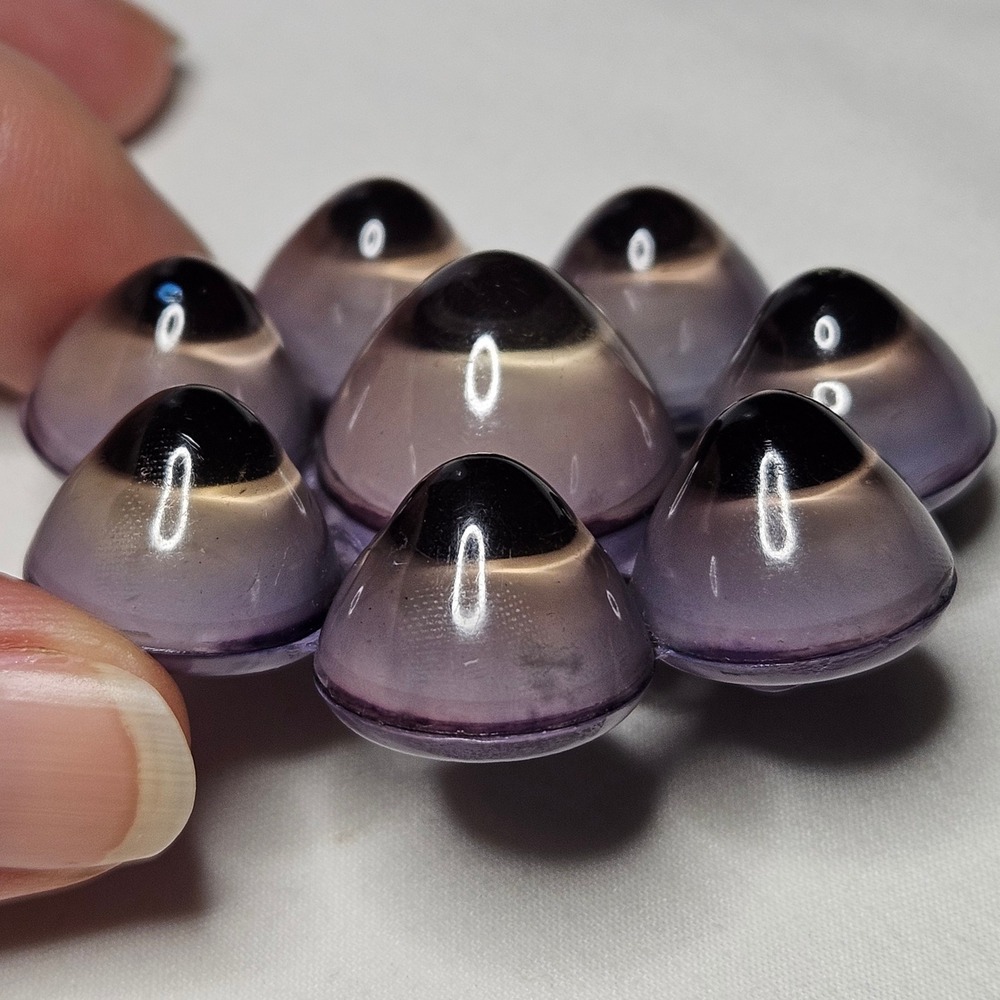 Rare 1940s Nicholas Barbieri Optical Star Gumdrop Brooch Glowy Purple Lucite